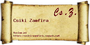 Csiki Zamfira névjegykártya